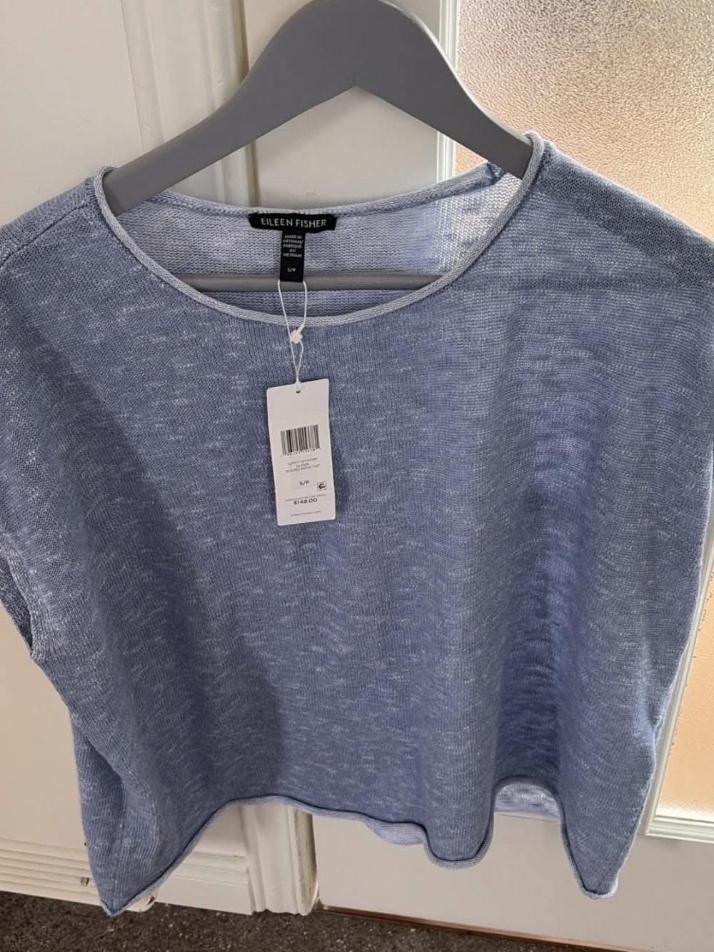 Splendid Heathered Light Blue Short Sleeve Knit Top